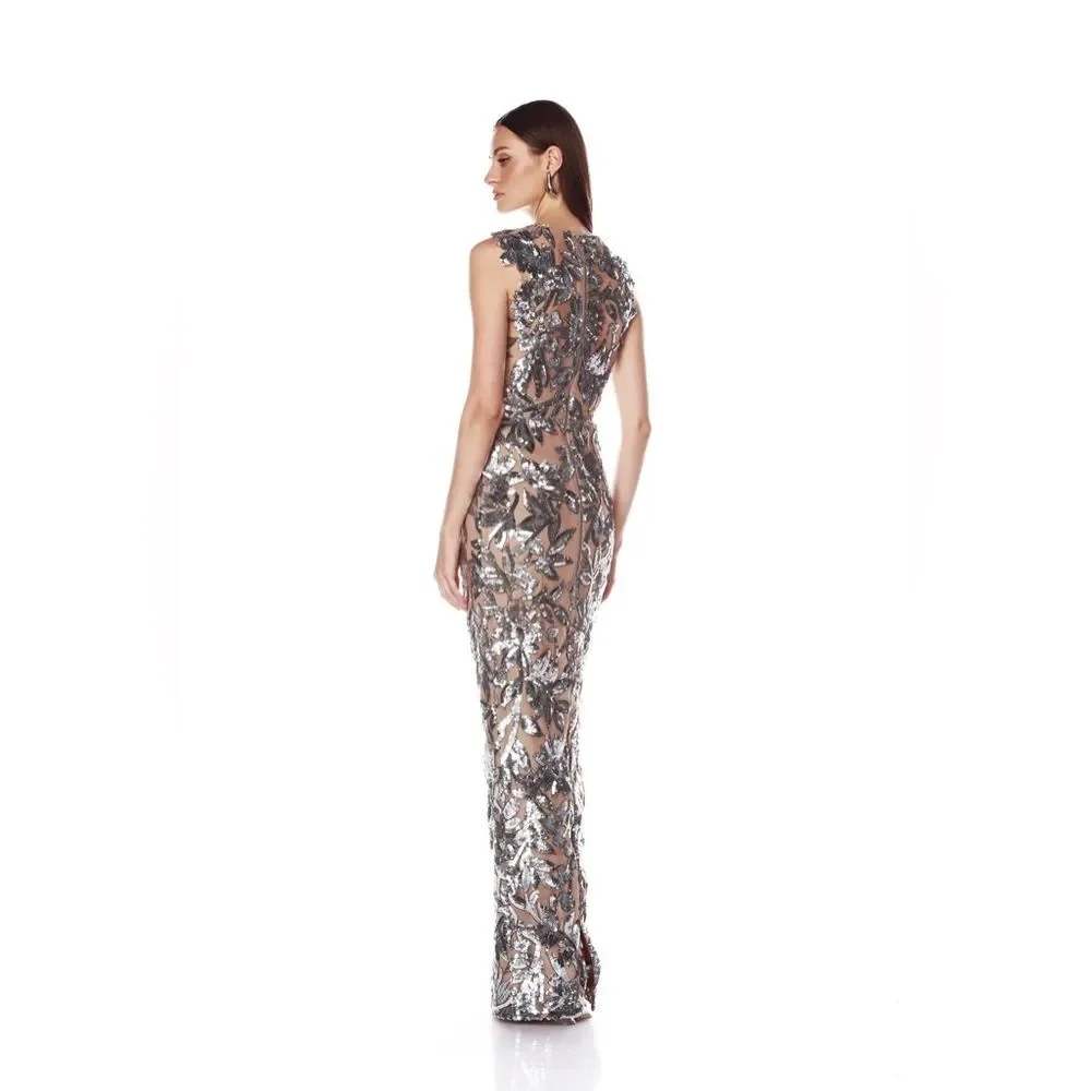 NWOT BRONX AND BANCO Violet Maxi Dress in Dark Silver, wedding guest dress - Picture 12 of 16